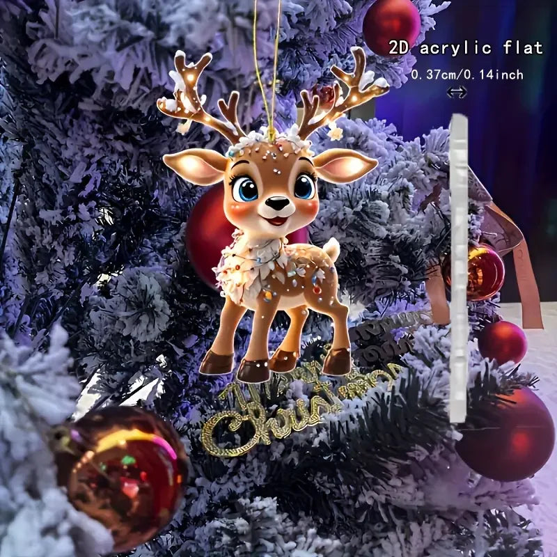 Acrylic Reindeer Baby Decor – Festive Car & Tree Ornament