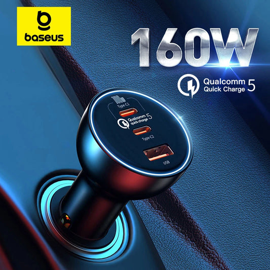 Baseus 160W QC 5.0 Car Charger PD3.0 USB-C Fast Charge – Car Accessories | MotorWorld Marketplace