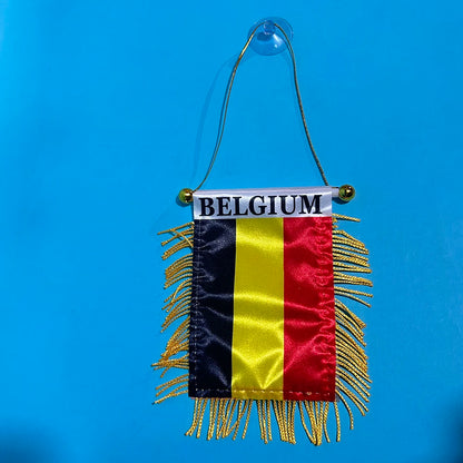 Belgium Car Window Flag 8x12cm Double-Sided