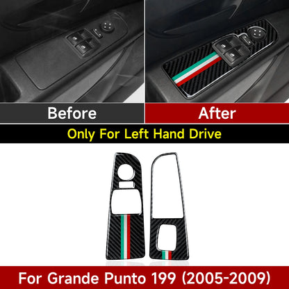 (NOT SOLD TO USA) Fiat Grande Punto 199 Carbon Fiber Window Switch Panel Trim A – Car Accessories | MotorWorld Marketplace