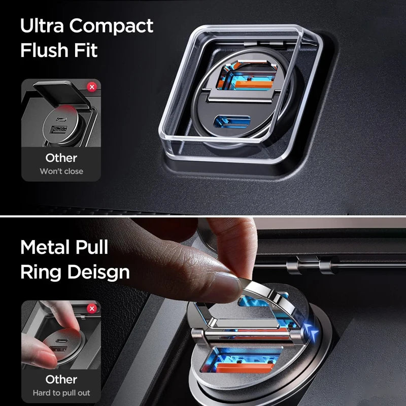 Mini 100W Dual USB-C Car Charger Fast Charge Pro Devices – Car Accessories | MotorWorld Marketplace