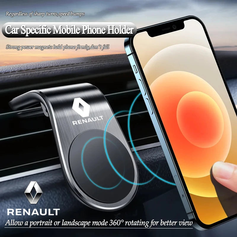 Metal Magnetic Car Phone Holder Auto Logos for Renault