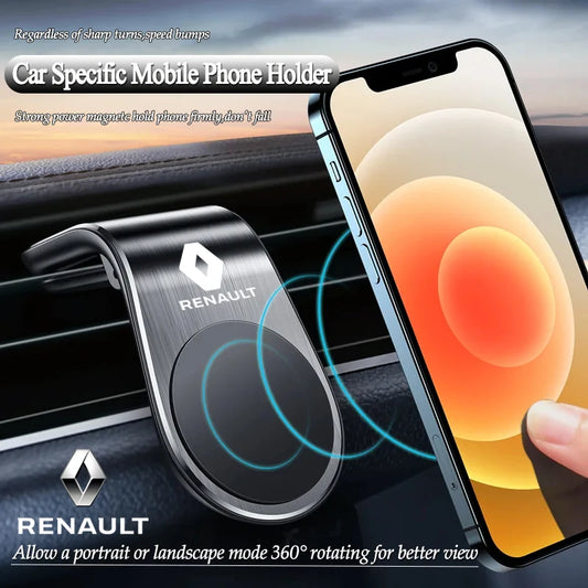 Metal Magnetic Car Phone Holder Auto Logos for Renault