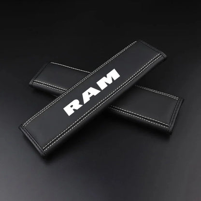 2Pcs Leather Seat Belt Covers for RAM 1500/2500/3500