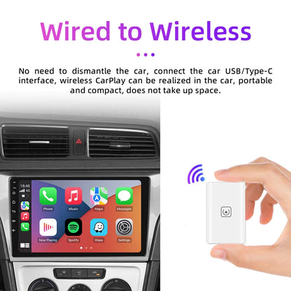 L'adaptateur CarPlay sans fil convertit le CarPlay filaire en CarPlay sans fil avec une connexion USB plug-and-play facile.
