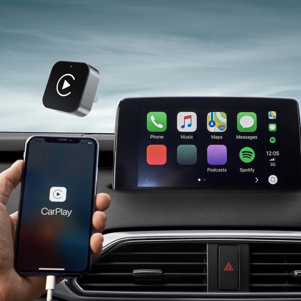 2-in-1 Wireless CarPlay & Android Auto Adapter, Plug & Play