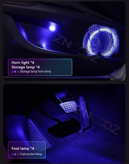 For Bentley Flying Spur 3Y/4N RGB 22in1 Ambient Light Kit