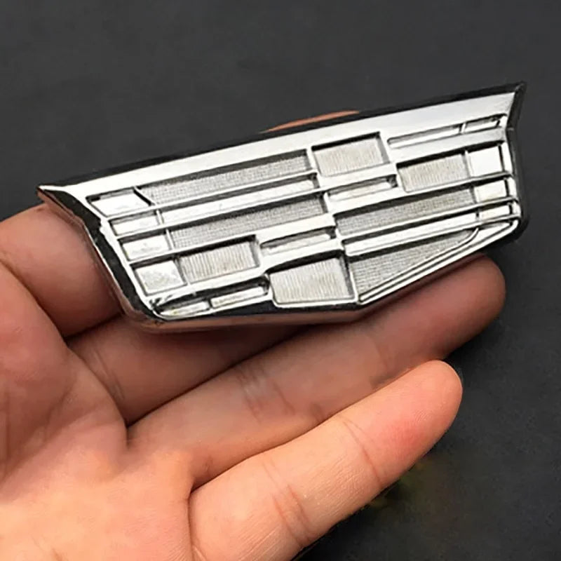 (NOT SOLD TO USA) 3D Metal Emblem Badge for Cadillac Escalade DTS SRX XT5 Silver-Big – Car Accessories | MotorWorld Marketplace