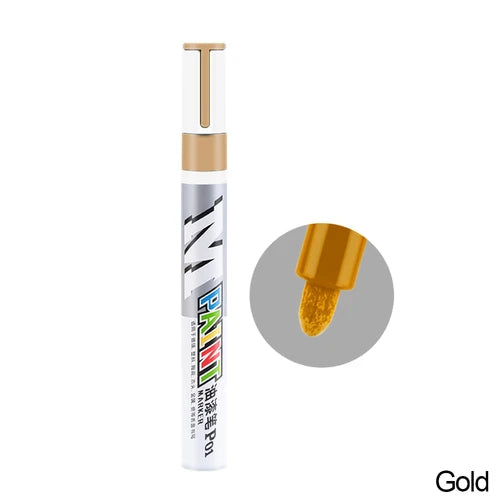 White Waterproof Tyre Paint Marker Pen – Permanent, Pro Grade Gold – Car Accessories | MotorWorld Marketplace
