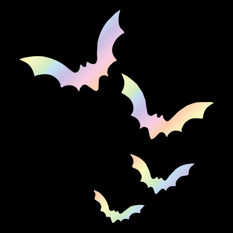 Spooky Bats Car Rearview Mirror Decal – Waterproof Vinyl rainbow color 4.5x4cm – Car Accessories | MotorWorld Marketplace