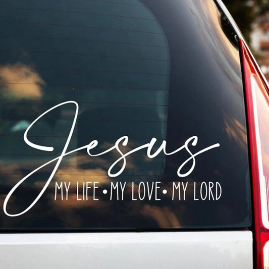 Jesus Bible Verse Car Decal – Faith Quote Vinyl Sticker