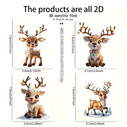 Acrylic Reindeer Baby Decor – Festive Car & Tree Ornament