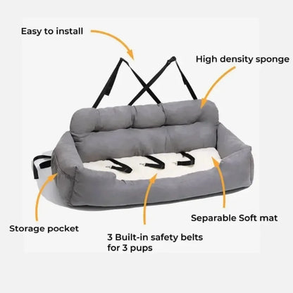 Waterproof 3-Seat Dog Car Hammock | Foldable, Durable Mat – Car Accessories | MotorWorld Marketplace