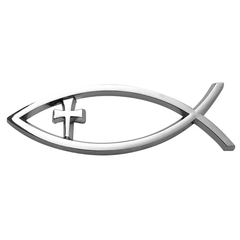 Waterproof Ichthys Car Sticker – Christian Fish Badge Decal Silver – Car Accessories | MotorWorld Marketplace