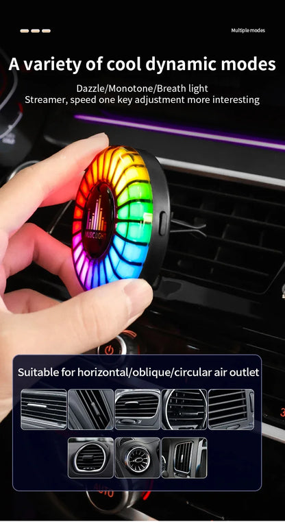 Éclairage musical RVB et purificateur d'air pour voiture - Ambiance sonore contrôlée