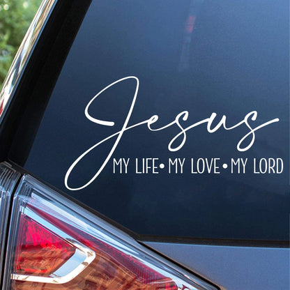 Jesus Bible Verse Car Decal – Faith Quote Vinyl Sticker