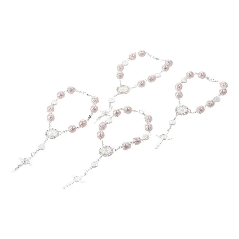 4pcs 10mm Alloy Glass Car Rosary Beads Pendant – 5 Colors