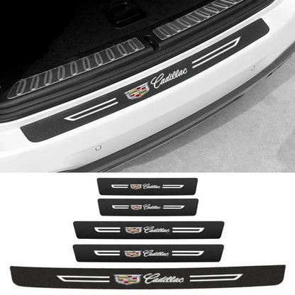 (NOT SOLD TO USA) Carbon Fiber Door Sill Protector for Cadillac | Scratch Guard 5pcs – Car Accessories | MotorWorld Marketplace