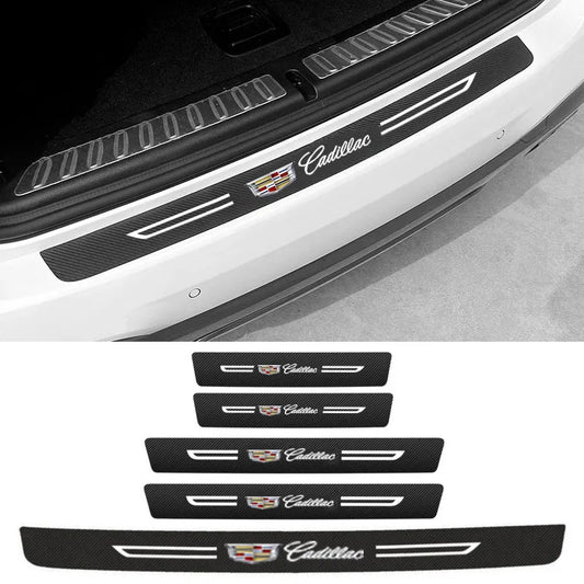 (NOT SOLD TO USA) Carbon Fiber Door Sill Protector for Cadillac | Scratch Guard 5pcs – Car Accessories | MotorWorld Marketplace