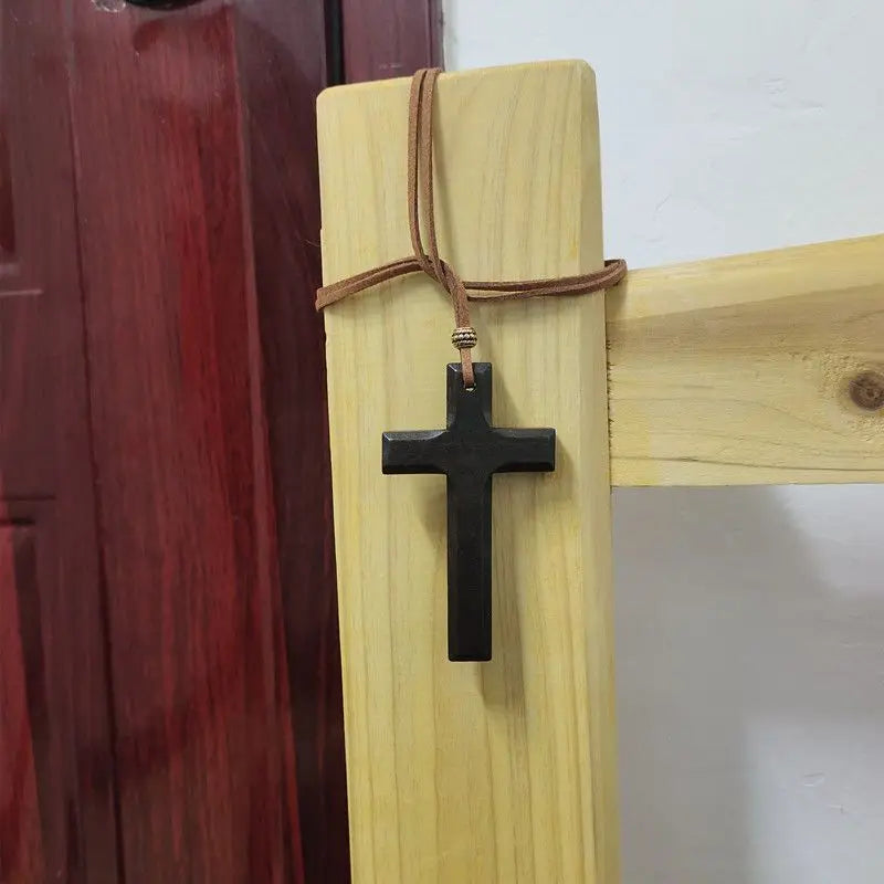 Wood Cross Rearview Mirror Ornament – Safe Driving Gift