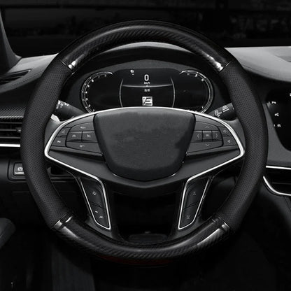 Universal Carbon Fiber Leather Steering Wheel Cover, Anti-Slip – Car Accessories | MotorWorld Marketplace