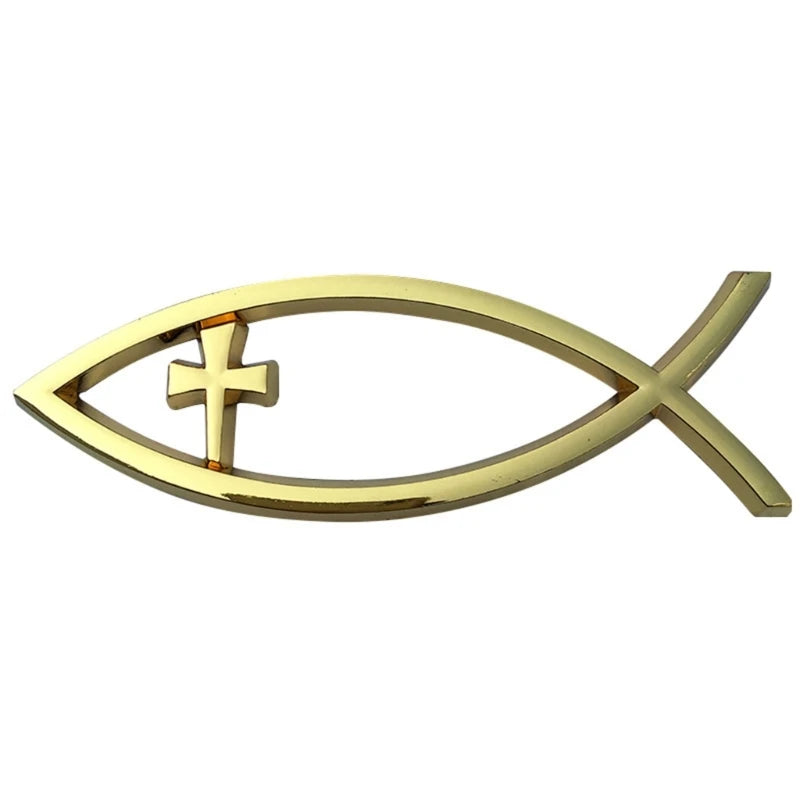Waterproof Ichthys Car Sticker – Christian Fish Badge Decal Gold – Car Accessories | MotorWorld Marketplace
