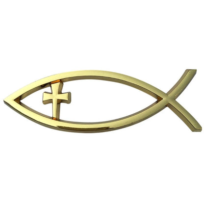 Waterproof Ichthys Car Sticker – Christian Fish Badge Decal Gold – Car Accessories | MotorWorld Marketplace