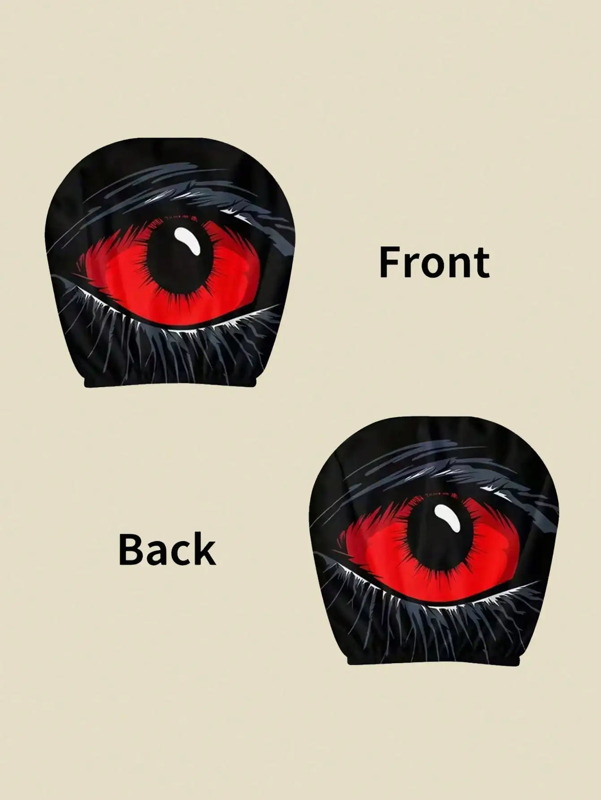 2Pcs Red Evil Eye Headrest Covers – Durable, Stylish Decor – Car Accessories | MotorWorld Marketplace