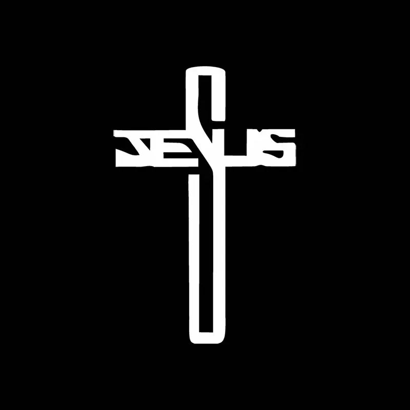 Christian Jesus Cross Car Sticker – Durable Vinyl Decal
