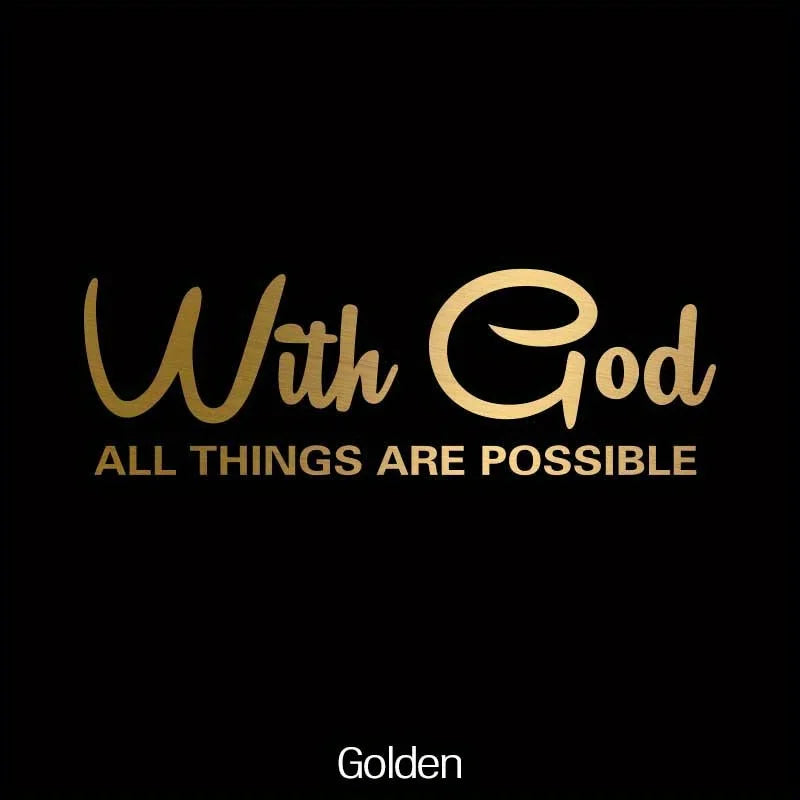 WITH GOD ALL THINGS Car Decal – Christian Auto Sticker