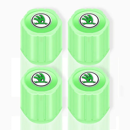 Luminous Tire Valve Caps Emblem for Skoda