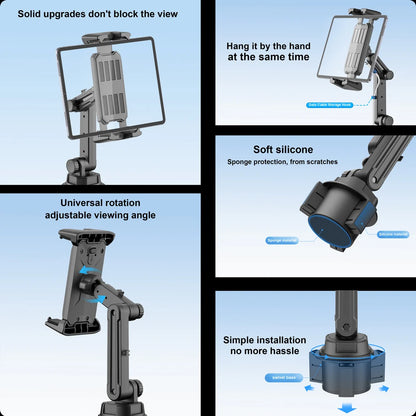 (NOT SOLD TO USA) Car Cup Slot 360° Tablet Mount for iPad Pro 11 – Secure Fit