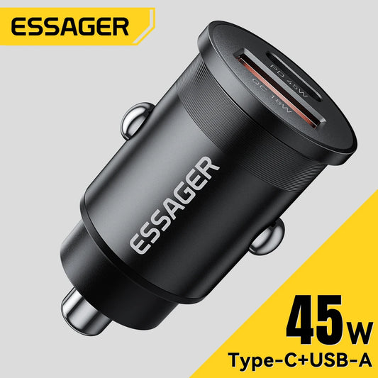 Essager 45W Dual PD QC3.0 Car Charger Type-C Fast Charge – Car Accessories | MotorWorld Marketplace