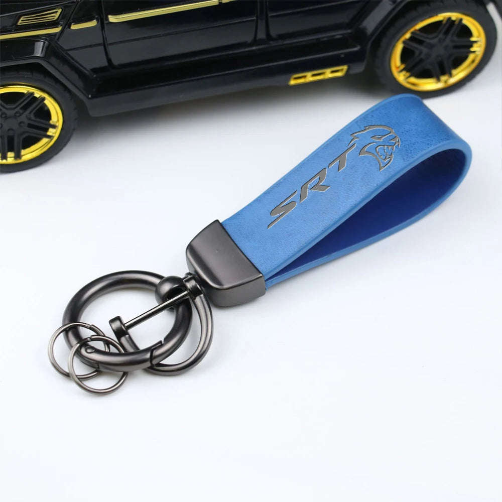 Porte-clés en cuir tissé de qualité supérieure pour Ford Mustang et SRT