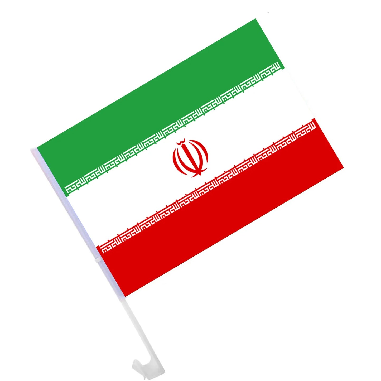 Iran Car Window Flag 30x45cm, Patriotic Auto Accessory