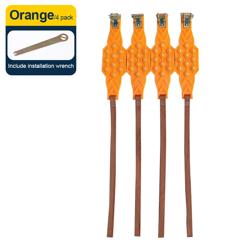 4PCS Pro Snow Chains Anti-Skid Tire Emergency Set orange 4pcs – Car Accessories | MotorWorld Marketplace
