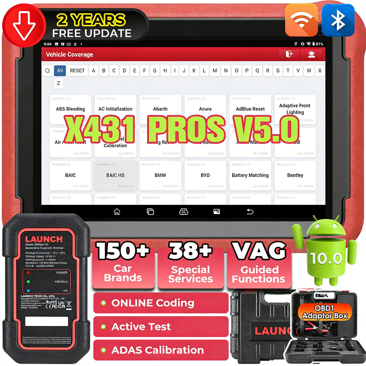 LAUNCH X431 PROS V5.0 OBD2 Scanner ECU Coding Tool Pro – Car Accessories | MotorWorld Marketplace