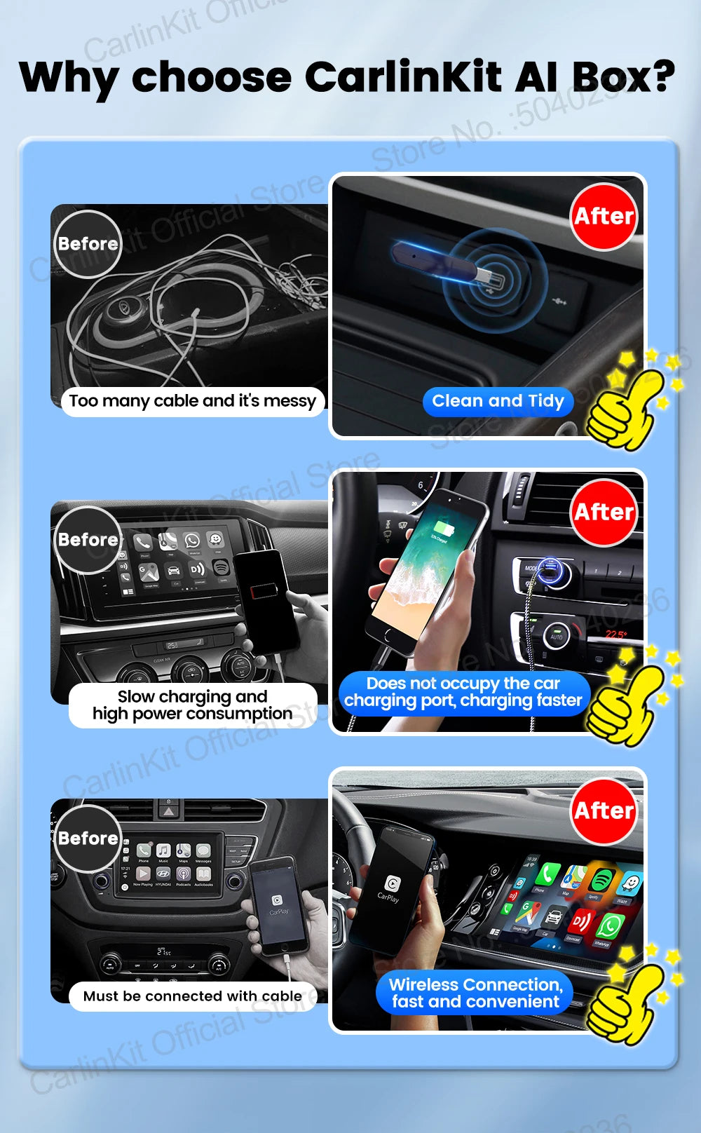 CarlinKit 5.0 Mini Adapter Wireless CarPlay & Android Auto