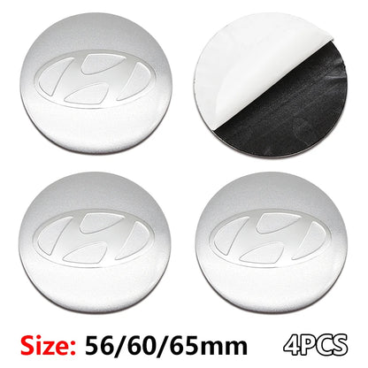 4Pcs Hyundai Wheel Hub Caps 56/60/65mm (2.02/2.36/2.56imch)