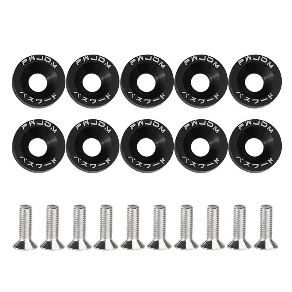10Pcs M6 JDM Aluminum Washers Hex Screws Car/Scooter Mods Black – Car Accessories | MotorWorld Marketplace