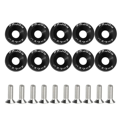 10Pcs M6 JDM Aluminum Washers Hex Screws Car/Scooter Mods Black – Car Accessories | MotorWorld Marketplace