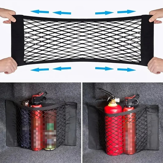 Filet de rangement universel à double maille pour coffre de voiture et filet coupe-feu