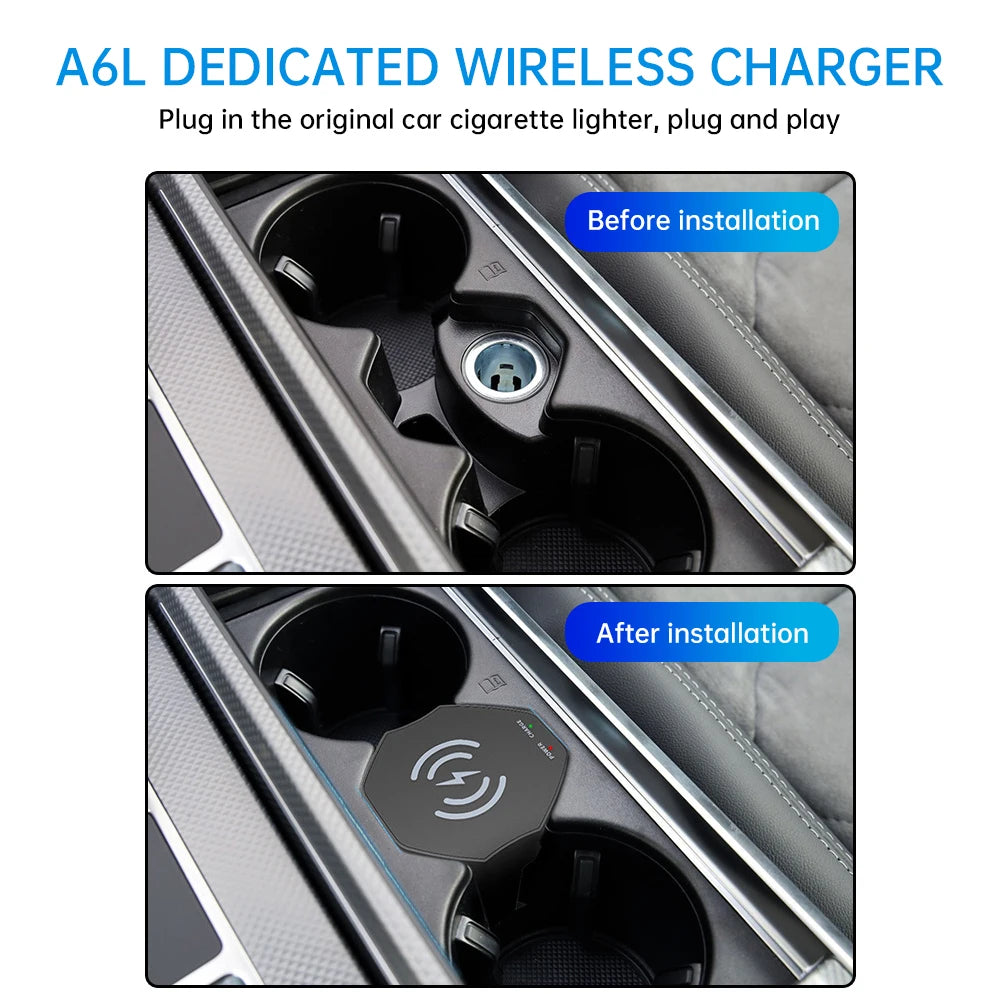 15W Fast Wireless Charger Pad for Audi A6/A7/S6/S7