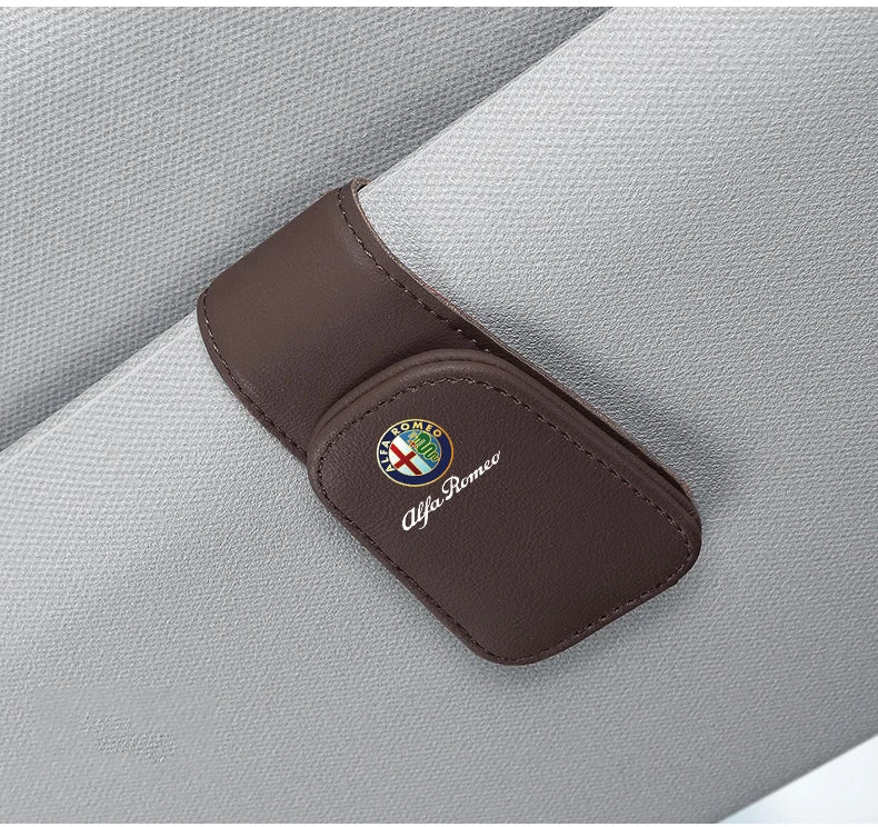 Premium Leather Sun Visor Glasses Clip for Alfa Romeo GT