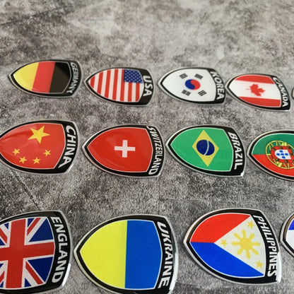 3D Reflective National Flag Sticker Motorcycle Parts Car Decal Korea France Russia Spain Brazil Chile ukraine British Italy USA – Car Accessories | MotorWorld Marketplace