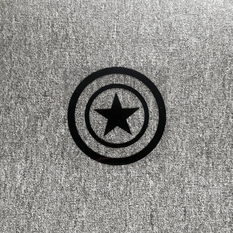 Reflective American Captain Shield Sticker – Auto & Moto Decor Black A – Car Accessories | MotorWorld Marketplace