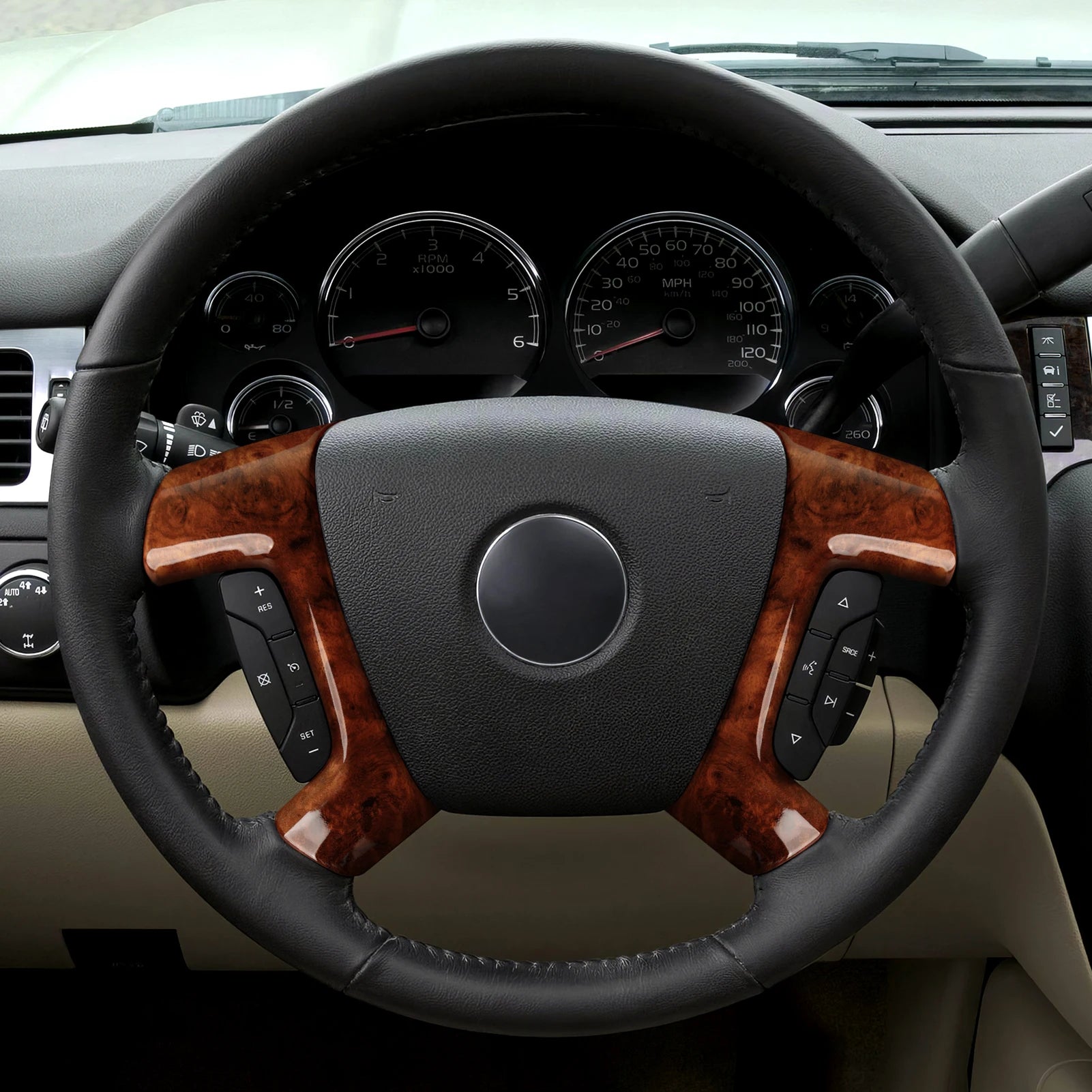Premium Wood Grain Steering Wheel Trim for Enclave/H2/Escalade – Car Accessories | MotorWorld Marketplace