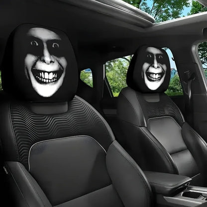 2pcs Smile Face Car Headrest Covers – Festive & Durable Default Title – Car Accessories | MotorWorld Marketplace
