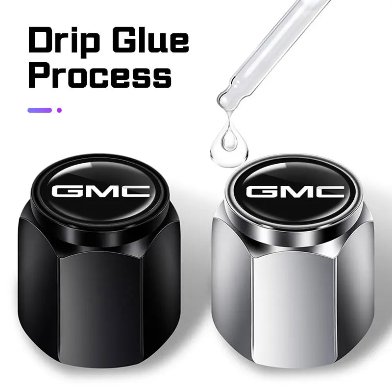 GMC Metal Valve Stem Caps Set of 4