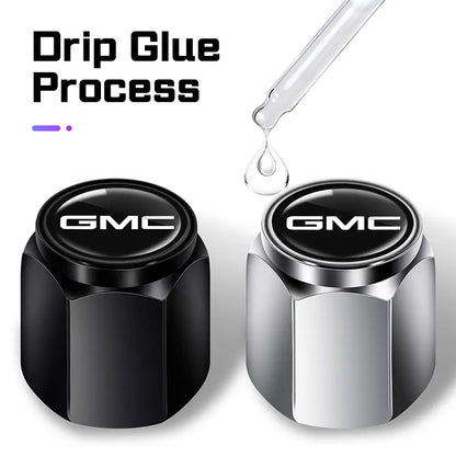 GMC Metal Valve Stem Caps Set of 4